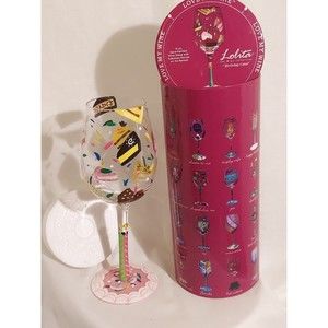 Lolita, Birthday Cake 15 oz Hand Painted Wine Glass With Box Happy
